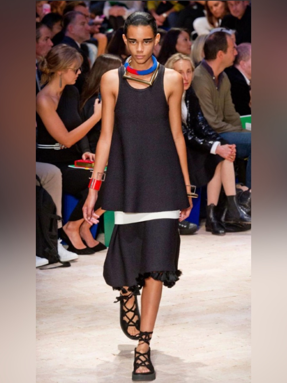 Céline RARE Gladiator Black Suede Lace-Up Platform Sandals